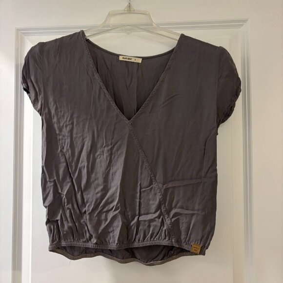 Double Agent Tops - Double Agent Gray Wrap T Shirt